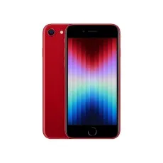 Image showing the Apple iPhone SE 3rd Gen (2022) in red, both front and back views