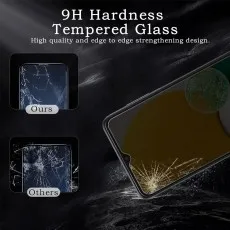 Cracked screen protector showing 9H hardness benefit.