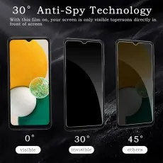 Anti-spy screen visible at 0°, dark at 30°, partially visible at 45°