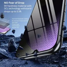 NO Fear of Drop. 9H hardness screen protector withstands 5.5ft drops. Layered construction shown