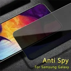 Anti Spy screen protector for Samsung Galaxy, partially applied on a phone