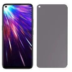 Vivo Z1 Pro with a privacy screen protector beside it. Phone displays a colorful light streak wallpaper.