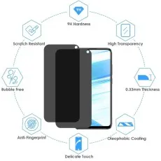 9H hardness, scratch-resistant, bubble-free, anti-fingerprint, delicate touch, oleophobic coating, 0.33mm thickness, high transparency.