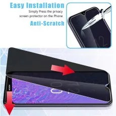 Anti-scratch coating test on Nokia 6.2 screen protector with knife illustration.