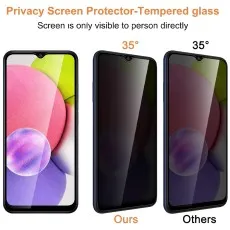 Privacy screen visible directly, darkens at 35° (Ours vs. Others