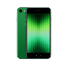 Image showing the Apple iPhone SE 3rd Gen (2022) in green, both front and back views