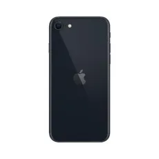 Rear view of a black Apple iPhone SE 3rd Gen (2022), showing the Apple logo and single rear camera