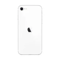 Back view of Apple iPhone SE 2nd Generation in white, refurbished and unlocked for UK users