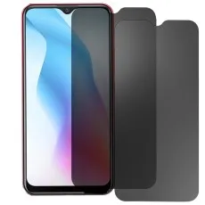 Vivo Y3 Standard phone with screen on, and two dark privacy screen protectors