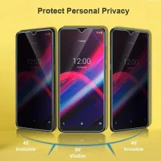 Vivo Y3 Standard privacy screen visible at 90°, invisible at 45°