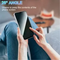 Preventing shoulder surfing with Oppo Reno3 28-degree privacy screen protector.