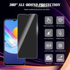 360° ALL-ROUND PROTECTION for Vivo Y17 (likely). Features high sensitivity, 9H hardness, anti-oil, bubble-free, etc