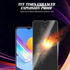 TEN TIMES ENHANCED EXPLOSION-PROOF screen protector for Vivo Y 97 (likely). Impact shown