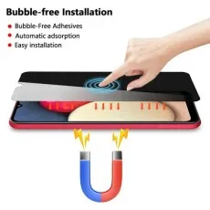 Privacy screen protector for Motorola Moto G14 with bubble-free installation