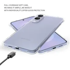 Samsung Galaxy S25 Edge clear bumper case full coverage, highlighting flexible TPU protection