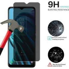 9H hardness screen protector for Vivo Z3i (likely) being hit by a hammer. Shows mesh vs. shattered glass.