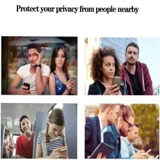 People protecting their privacy from others nearby