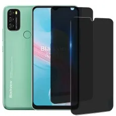 Blackview A70 Pro with privacy screen protector applied and two additional protectors