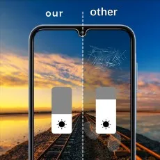 Bencuku privacy screen protector for Blackview A70 Pro showing smudge resistance compared to another protector