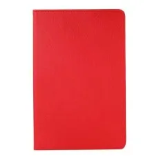 Red 360° rotating leather case closed, designed for Samsung Galaxy Tab A9 Plus 11-Inch 2023, showing the smooth, textured exterior