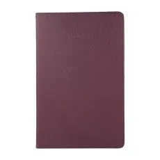 Closed purple 360° rotating leather case for Samsung Galaxy Tab A9 Plus 11-inch, displaying the textured leather exterior