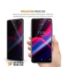 Side view dark, front view clear on privacy-protected phone