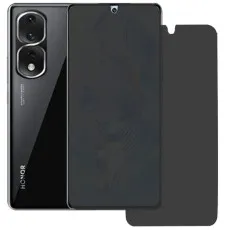 Honor 80 Pro Flat with a privacy screen protector partially applied and a spare.