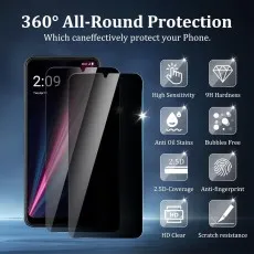 high sensitivity, 9H hardness, anti-oil, bubble-free, 2.5D coverage, anti-fingerprint, HD clear, scratch-resistant.