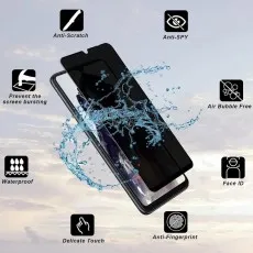 Tough privacy tempered glass for Infinix S5 Pro, offering comprehensive protection.