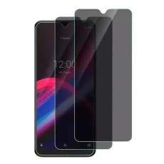 Tempered privacy glass for Infinix Note 12 (2023) highlighting black anti-peep design.