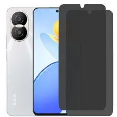 Honor Play 7T Pro with privacy screen protector partially applied, and a spare one beside it.