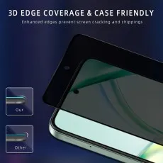 3D edge coverage, case-friendly privacy screen for Honor 200 Smart. Our smooth fit vs. Other with gap.