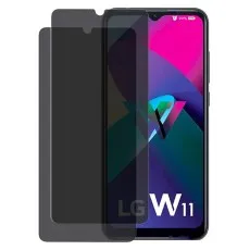 LG W11 smartphone next to two Privacy screen guards