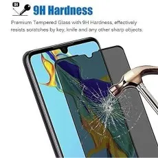 Full coverage 3D curved edge privacy screen protector for Huawei , shown partially applied.