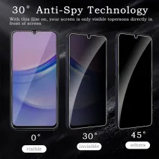 Protecting your screen from prying eyes with a 30-degree privacy filter.