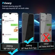 Nokia phone with Zeking privacy screen clear front, blocked sides