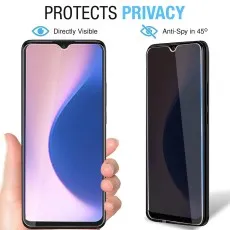 Motorola Moto G9 (India) showing direct visibility and side anti-spy privacy protection effect.