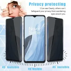 OnePlus Nord N20 SE privacy screen clear at 90°, invisible at 45°
