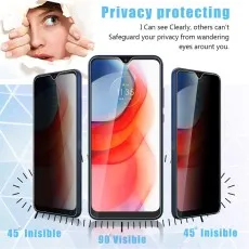 Realme 5i Privacy screen protector clearly visible at 90 degrees, invisible at 45 degrees.