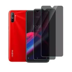 Realme C3 2pack privacy tempered Glass screen protector.