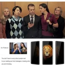 Privacy screen in public others can't see your phone. Lion wallpaper visible only head-on