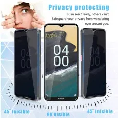 Screen privacy protector for Realme Q2i effectively hiding content from side viewers.