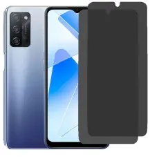 OPPO A55s next to two Privacy screen protectors
