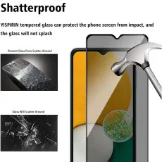 Realme Narzo 10A with YISPIRIN shatterproof tempered glass resisting hammer impact.
