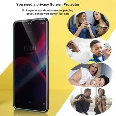 Privacy screen protector ad with peeping scenarios
