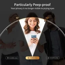 Privacy screen clear view for user, dark for others at 45°