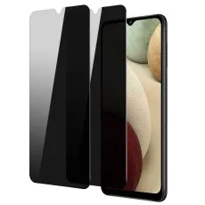 Samsung Galaxy A02 smartphone with two privacy screen protectors