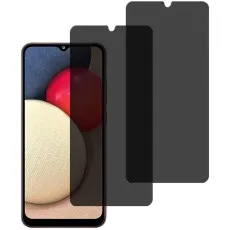 Samsung Galaxy A03 smartphone with two privacy screen protectors