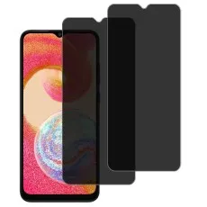 Samsung Galaxy A03 Core smartphone with two privacy screen protectors