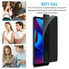 Privacy screen for Motorola Tecno Camon 12 prevents eavesdropping and keeps your info safe.